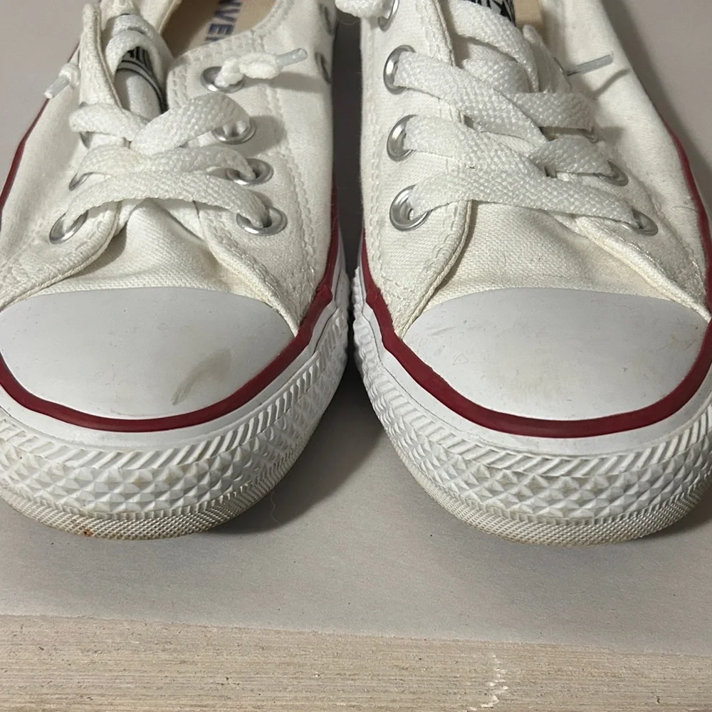 Converse White Sneakers with Red Accents ladies size 8 - Picture 7 of 7